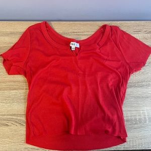 Crop Top V-Neck Tee